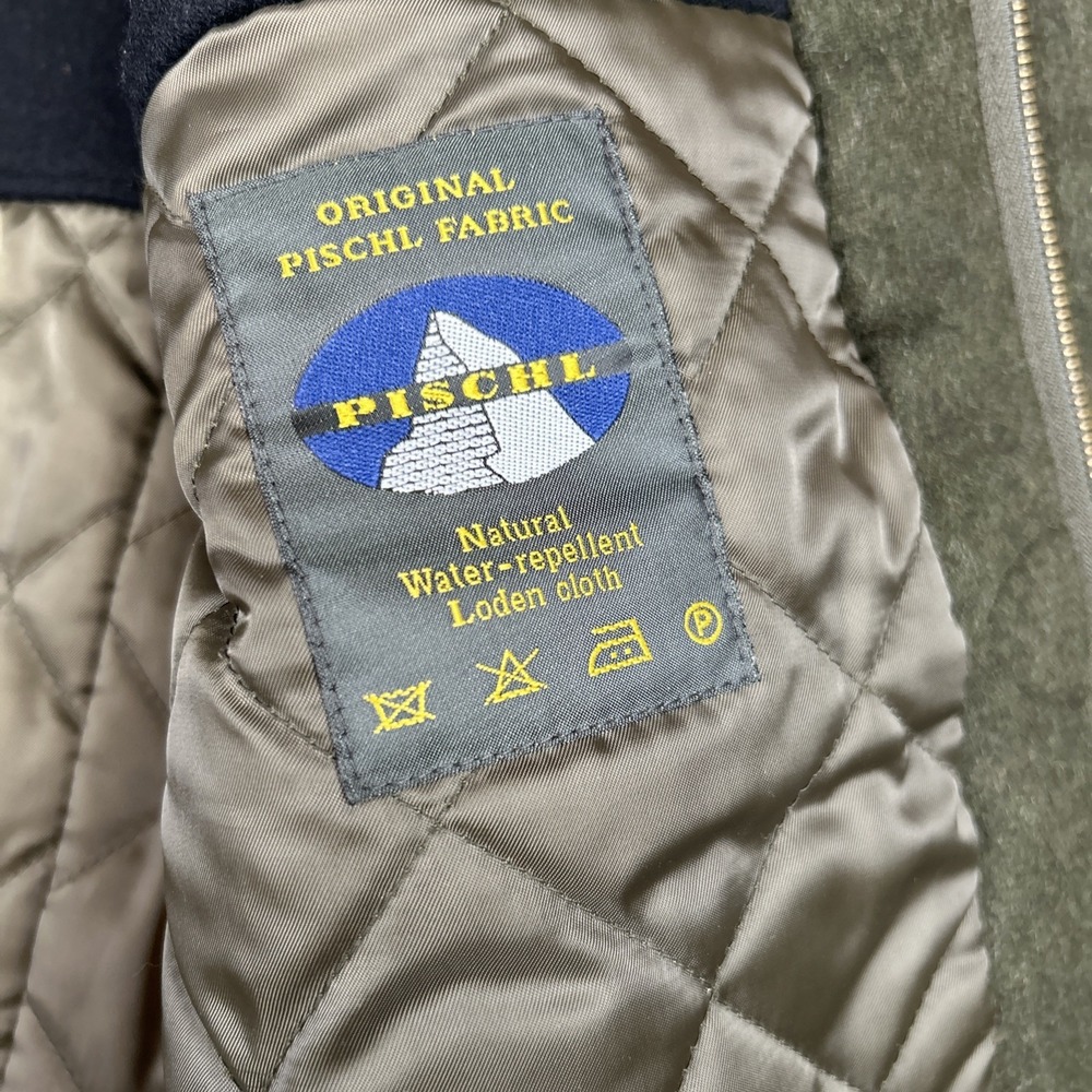 Vintage Lands End Toggle Men's Sz L Hooded Coat Wool Quilt Lined Duffle Pischl - Picture 10 of 15